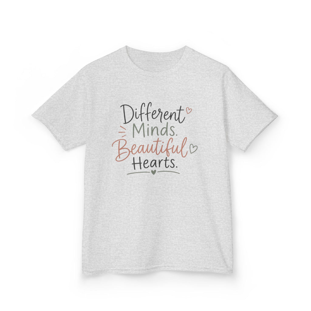 Kids Tee — "Different Minds, Beautiful Hearts" Inspirational Autism Awareness Shirt