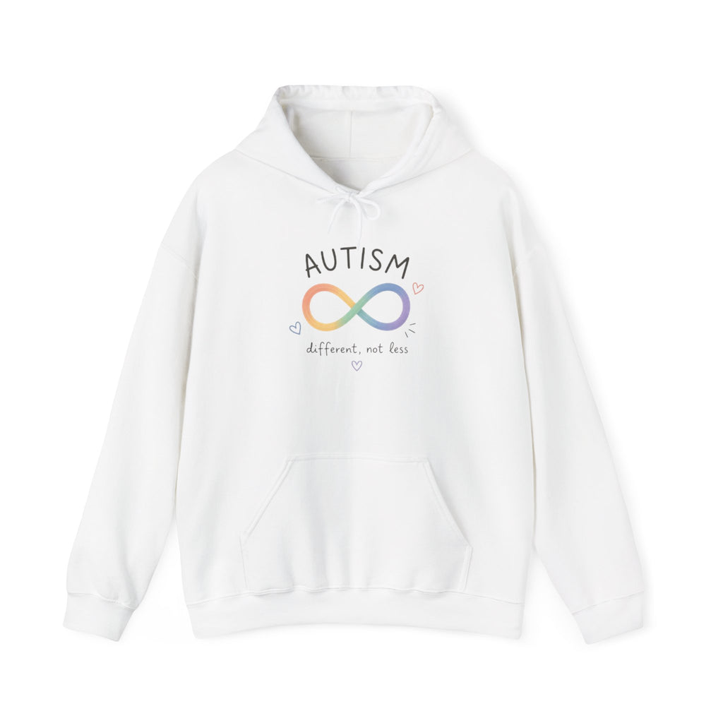 Autism Infinity Hoodie — "Different Not Less" Rainbow Awareness Sweatshirt
