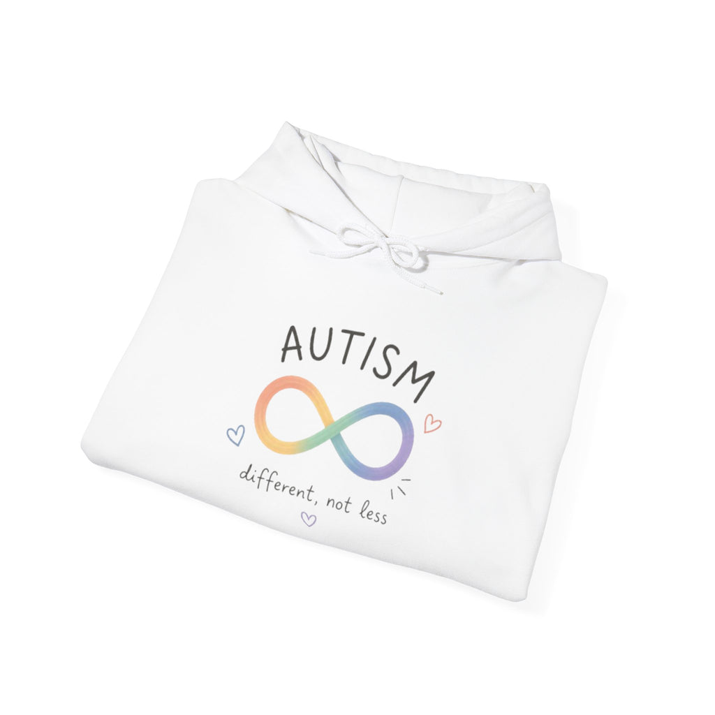 Autism Infinity Hoodie — "Different Not Less" Rainbow Awareness Sweatshirt