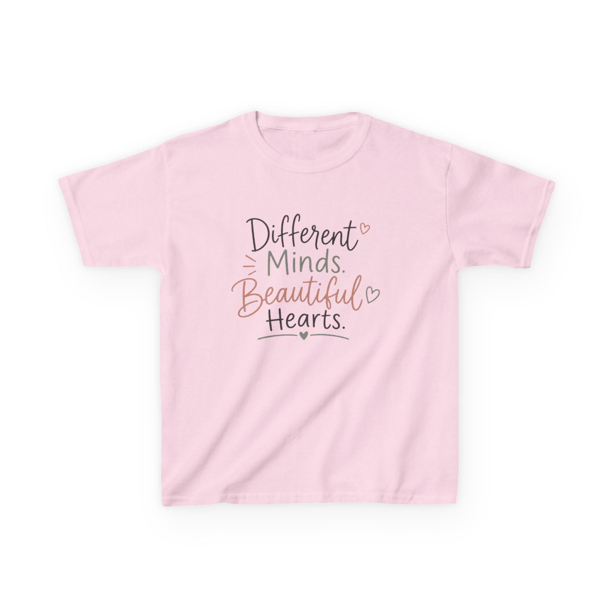 Kids Tee — "Different Minds, Beautiful Hearts" Inspirational Autism Awareness Shirt